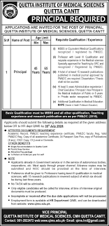 Quetta Institute Of Medical Sciences Jobs Notice