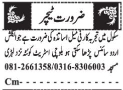 English Teacher Jobs In Quetta